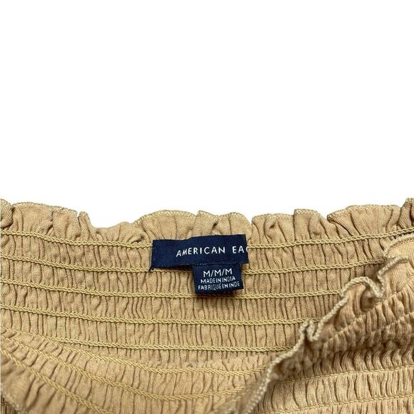 American Eagle Smocked Off-Shoulder Top Top Yellow Size Medium - Picture 5 of 5